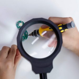  Sports Card Grading Kit Centering Tool, LED Magnifying Table  Lamp For Handsfree, High Intensity Magnifying Loupe, Microfiber Cloth