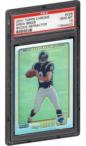 2001 TOPPS DREW BREES Finest Stadium Relic Rookie Card RC PSA 10 Rare Pop 2  !