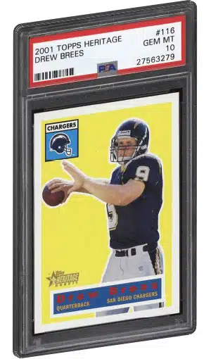 Drew Brees Rookie Card 2001 SAGE HIT Jerseys (pop 2) #J6 PSA 9 –