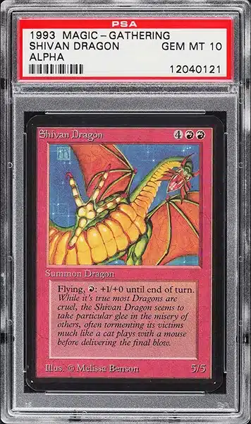 1993 Magic The Gathering MTG Alpha Shivan Dragon PSA 10 GEM MINT