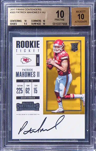 2017 Panini Contenders Rookie Ticket Autograph #303 Patrick Mahomes II Signed Rookie Card – BGS PRISTINE 10, Beckett 10