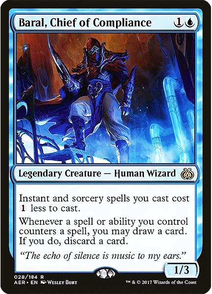 best blue mtg commander cards to get baral, chief of compliance number 9