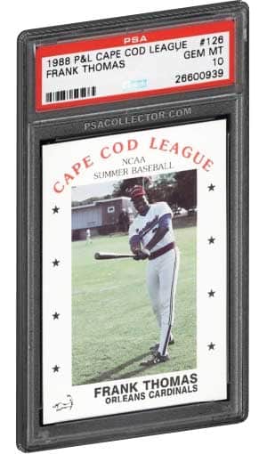 1988 P&L Cape Cod League Frank Thomas rookie card PSA Gem Mint 10