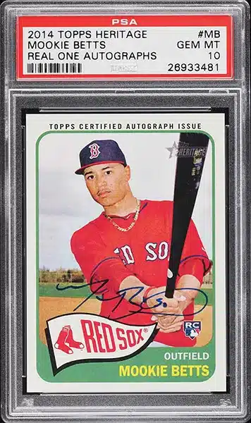2014 Topps Heritage Real One Mookie Betts ROOKIE AUTO #ROA-MB PSA 10 GEM MINT