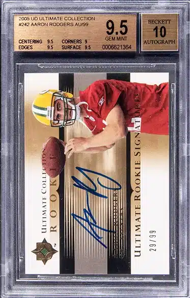 005 Upper Deck Ultimate Collection Autograph #242 Aaron Rodgers Signed Rookie Card (#29/99) – BGS GEM MINT 9.5