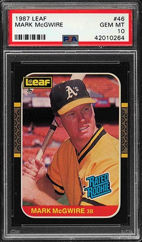 1987 Leaf Mark McGwire rookie card psa 10 value