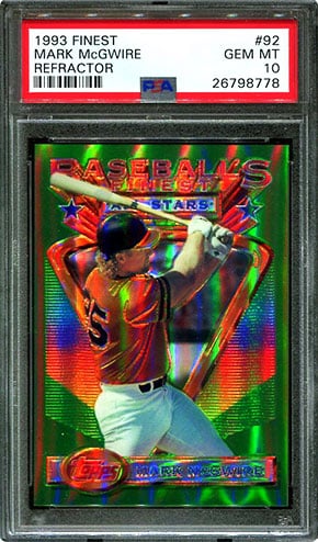 1993 Finest Mark Mcgwire Baseball card refractor PSA 10 Value