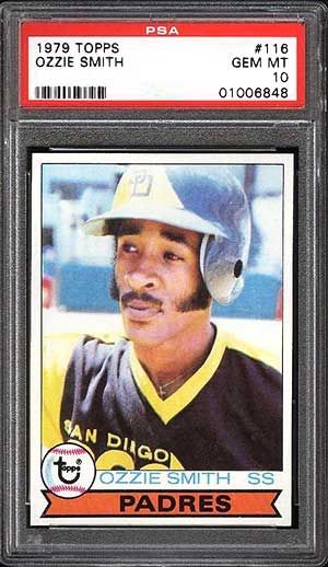 1979 Topps Ozzie Smith Rookie baseball Card #116 graded PSA 10