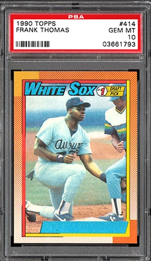 1990 Topps Frank Thomas No Name on Front error rookie card junk wax baseball card