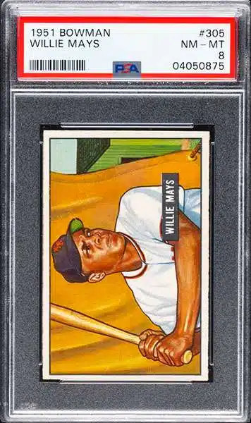 Willie Mays 1951 Bowman #305 Giants Baseball Rookie Card PSA VG