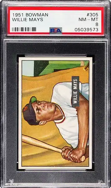 1951 Bowman Willie Mays Rookie Card #305 graded PSA NM-MT 8