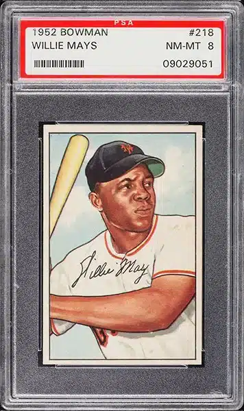 1952 Bowman Willie Mays baseball card #218 graded PSA 8 NM-MT