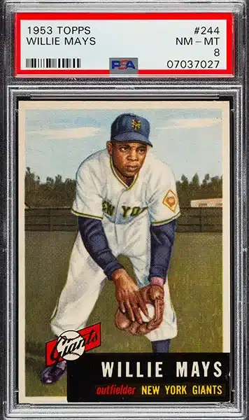 1953 Topps Willie Mays SHORT PRINT baseball card #244 graded PSA 8 NM-MT