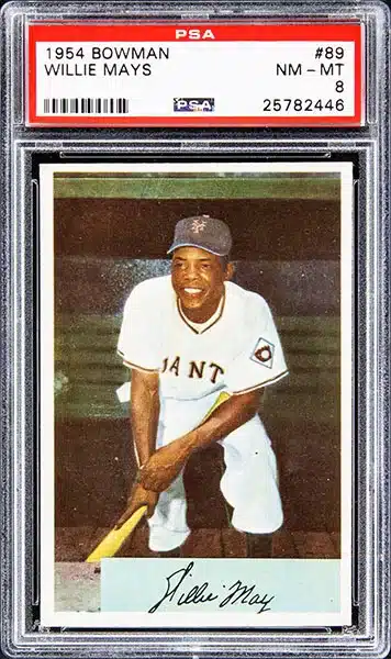 1954-Bowman-Willie-Mays-baseball-card-#89-graded-PSA-8-NM-MT