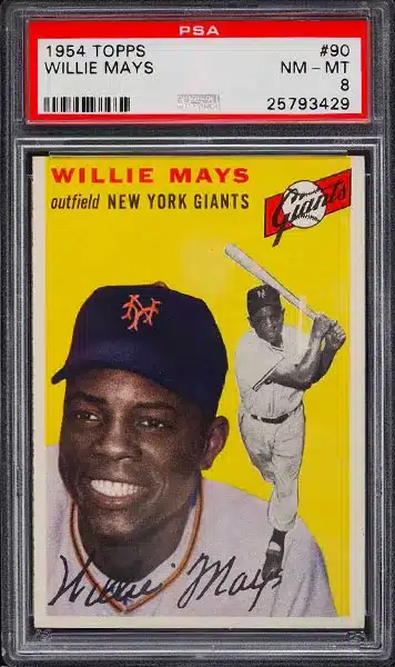 1954 Topps Willie Mays baseball card #90 graded PSA 8 NM-MT