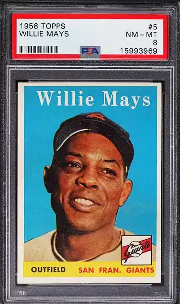 1958 Topps Willie Mays baseball card #5 graded PSA 8 NM-MT