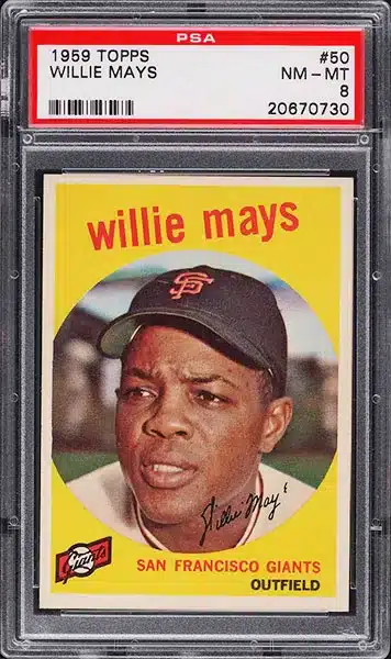 1959 Topps Willie Mays baseball card #50 graded PSA 8 NM-MT
