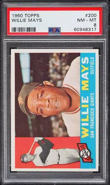 1960 Topps Willie Mays baseball card #200 graded PSA 8 NM-MT
