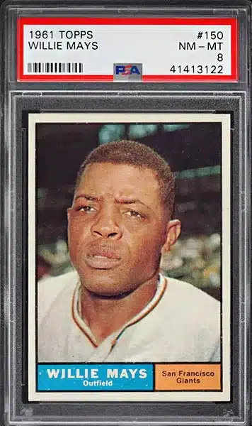 1961 Topps Willie Mays baseball card #150 graded PSA 8 NM-MT