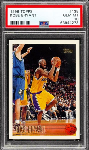 1996 Topps Kobe Bryant Rookie Card #138 graded PSA 10
