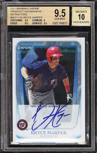 2011 Bowman Chrome Refractor Bryce Harper ROOKIE RC AUTO /500 BGS 9.5 GEM