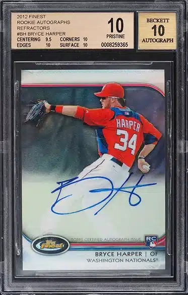 2012 Finest Refractor Bryce Harper ROOKIE AUTO /198 #AR-BH BGS 10 PRISTINE