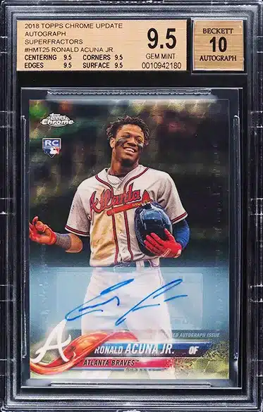 2018 Topps Chrome Update Superfractor Ronald Acuna Jr. ROOKIE AUTO 1/1 BGS 9.5