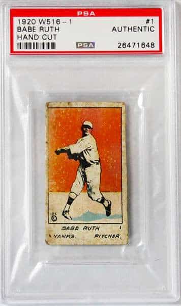 1920 W516-1 Babe Ruth Tobacco card #1 graded PSA Authentic
