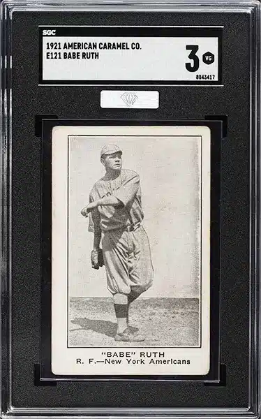 1921 E121 American Caramel Co. Babe Ruth baseball card MBA SGC 3