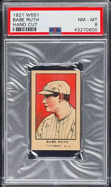 1921 W551 Strip Card Babe Ruth baseball card PSA 8 NM-MT