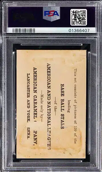 1922 E121 American Caramel Series of 120 "Babe" Ruth (Holding Ball) PSA Poor 1 back side