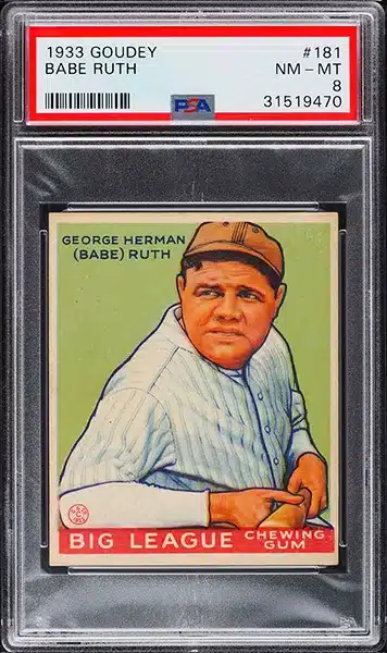 1933 Goudey Babe Ruth #181 PSA 8 NM-MT