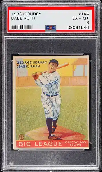 1933 Goudey Babe Ruth baseball card #144 PSA 6 EXMT