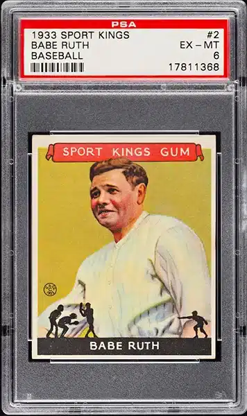 1933 Goudey Sport Kings Babe Ruth baseball card #2 graded PSA 6 EXMT