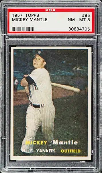 1957 Topps Mickey Mantle Baseball Card #95 graded PSA 8 NM-MT