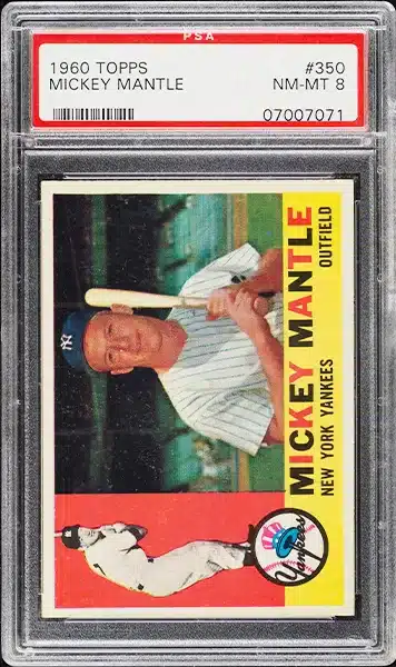 1960 Topps Mickey Mantle Baseball Card #350 graded PSA 8 NM-MT