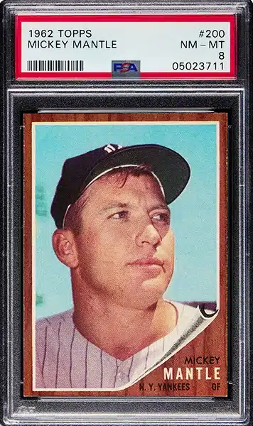 1962 Topps Mickey Mantle baseball card #200 graded PSA 8 NM-MT
