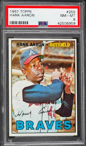 At Auction: 1967 Topps #250 Hank Aaron Atlanta Braves Baseball Card