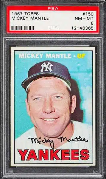 Mickey Mantle 1967 Topps No. 6 5 X 7 Poster 