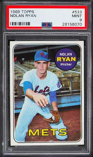 1969 Topps Nolan Ryan baseball card #533 graded PSA 9