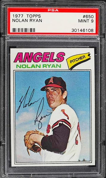 1977 Topps Nolan Ryan baseball card #650 graded PSA 9