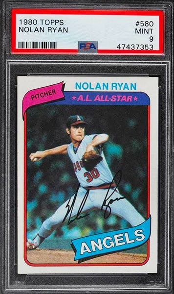 1980 Topps Nolan Ryan baseball card #580 graded PSA 9