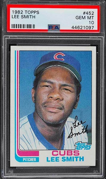 1982 Topps Lee Smith rookie card #452 graded PSA 10