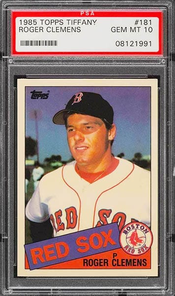 1985 Topps Tiffany Roger Clemens rookie card #181 graded PSA 10