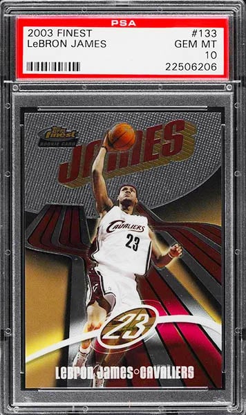 2003 Finest Basketball LeBron James ROOKIE /999 #133 PSA 10 GEM MINT