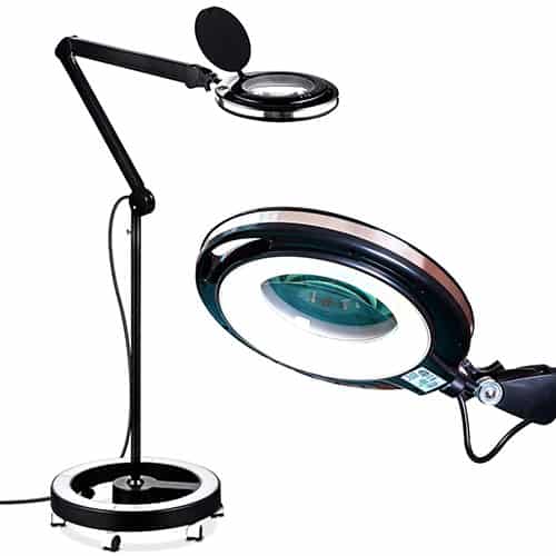 Brigruk Sports card grading Kit centering Tool, LED Magnifying Table Lamp  for Handsfree, High Intensity Magnifying Loupe, Microfiber clo