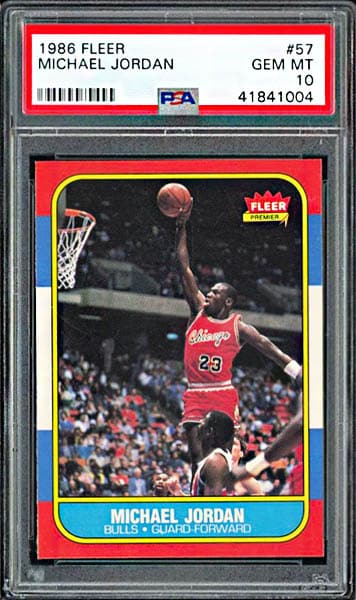 1986 Fleer Michael Jordan rookie card #57 graded PSA 10