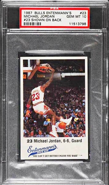 1987 Entenmanns Michael Jordan #23 graded PSA 10