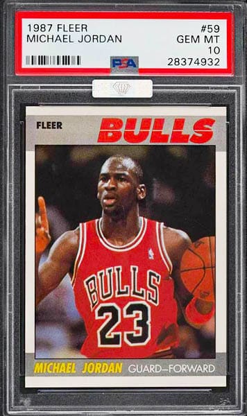 1987 Fleer Michael Jordan basketball card #59 graded PSA 10