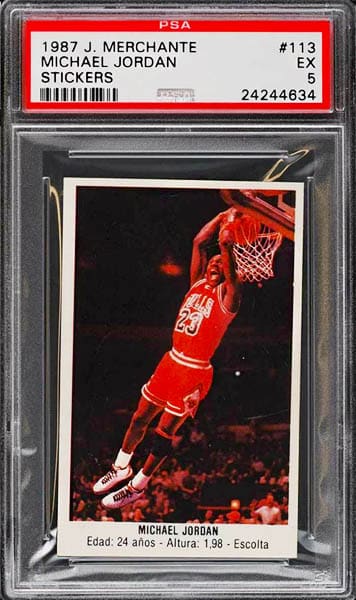 1987 Merhchante Michael Jordan Sticker #113 graded PSA 5